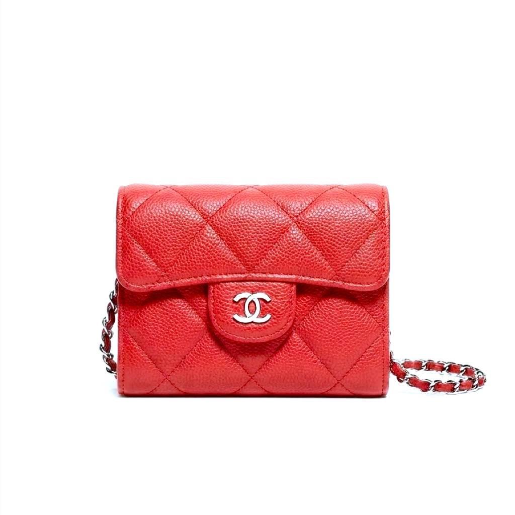 CHANEL - Matelasse Classic Chain Clutch - RED