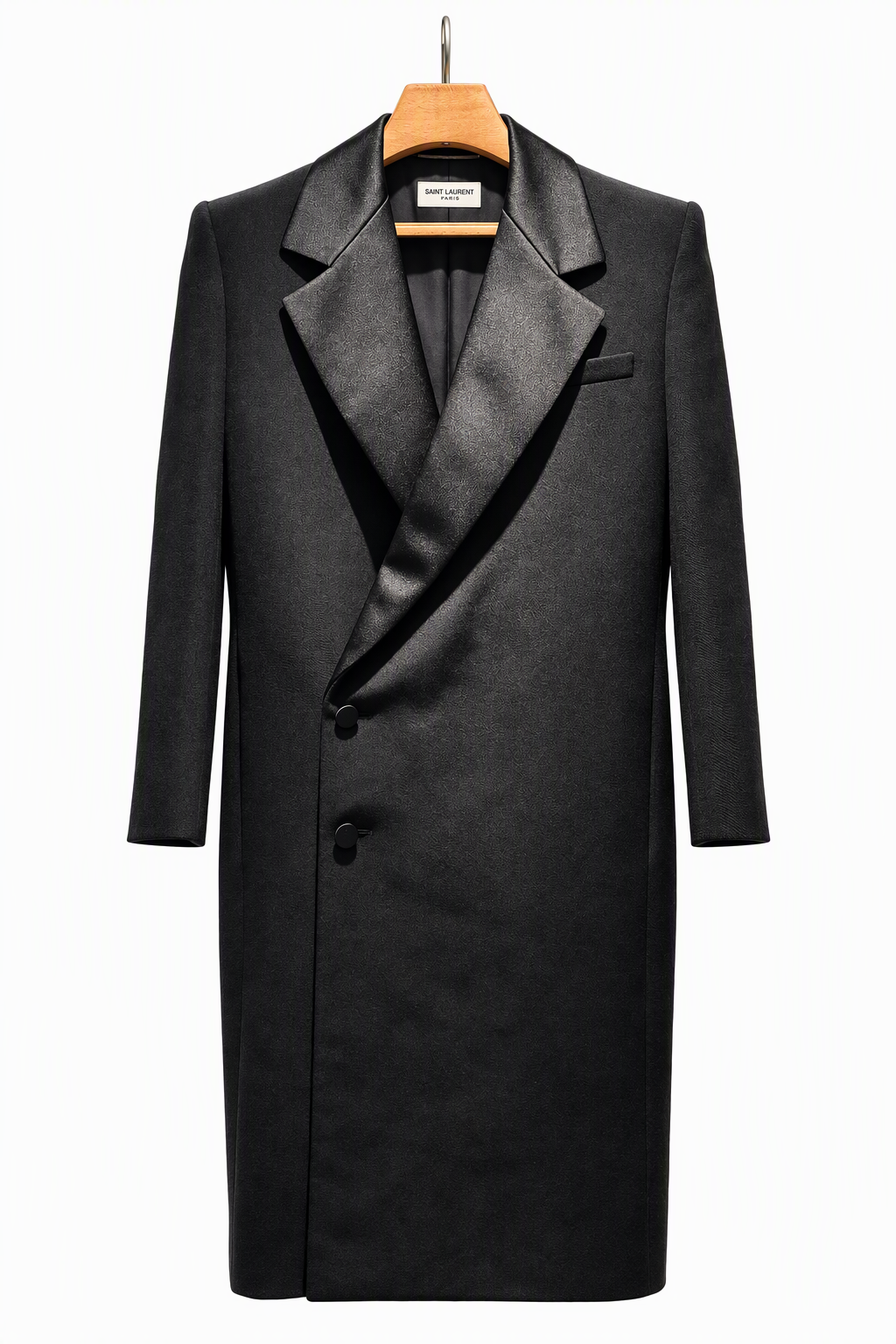 SAINT LAURENT PARIS - Tuxedo Dress Coat - BLACK 36
