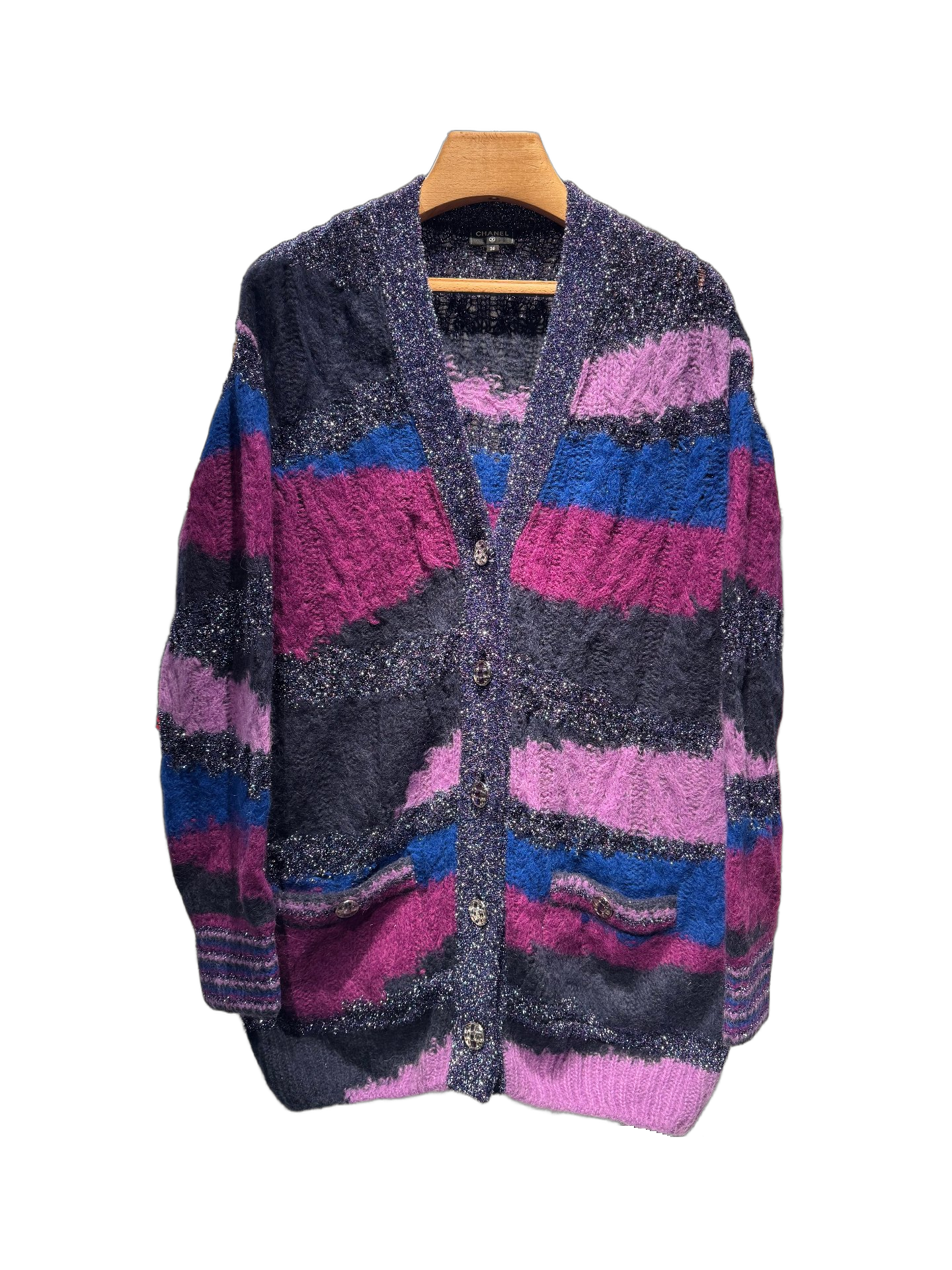 CHANEL - Alpaca Blend Metallic Mix Knit Cardigan - MULTI 36