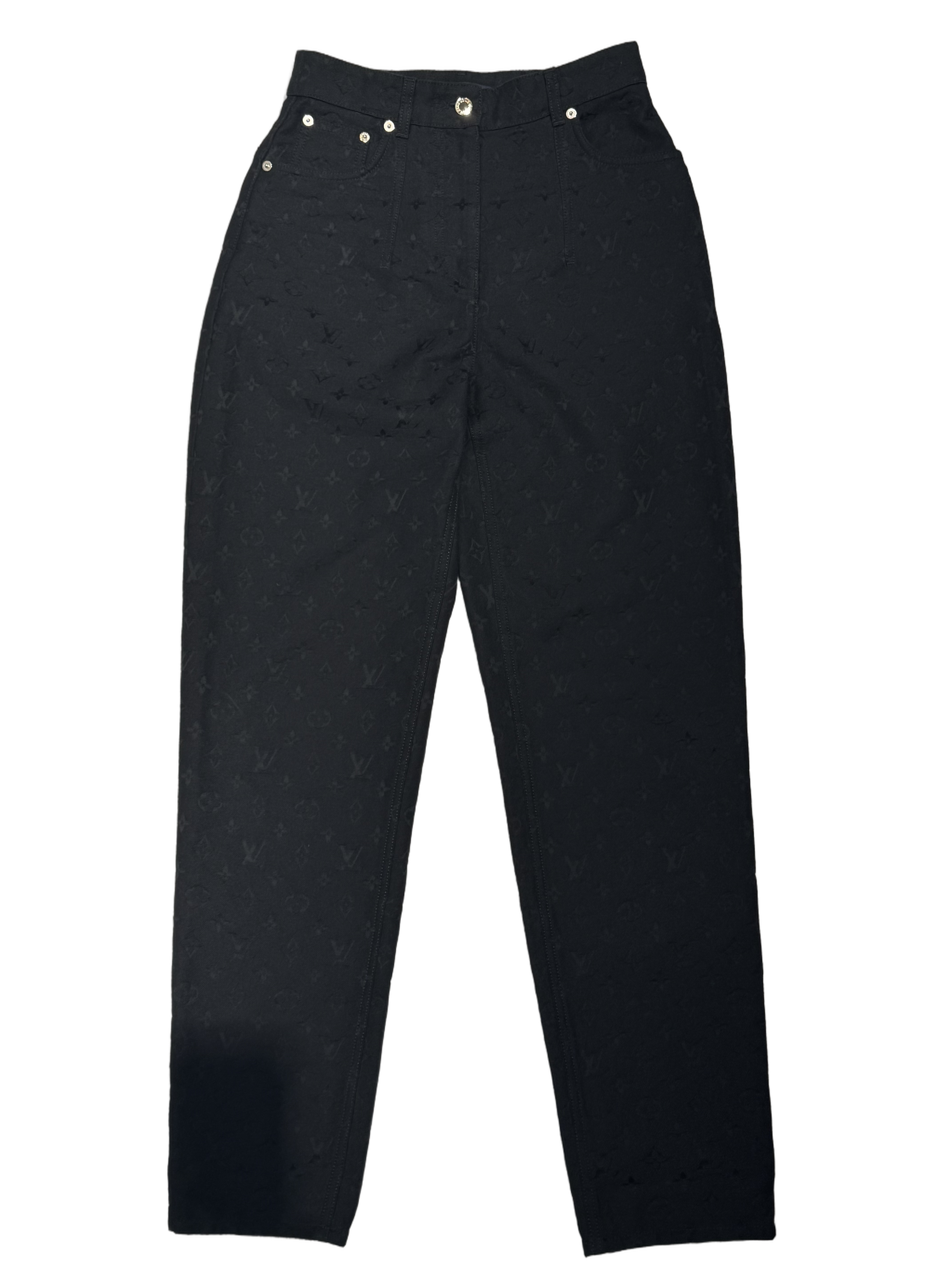 LOUIS VUITTON - All Over Monogram Jacquard Denim Pants - BLACK 36