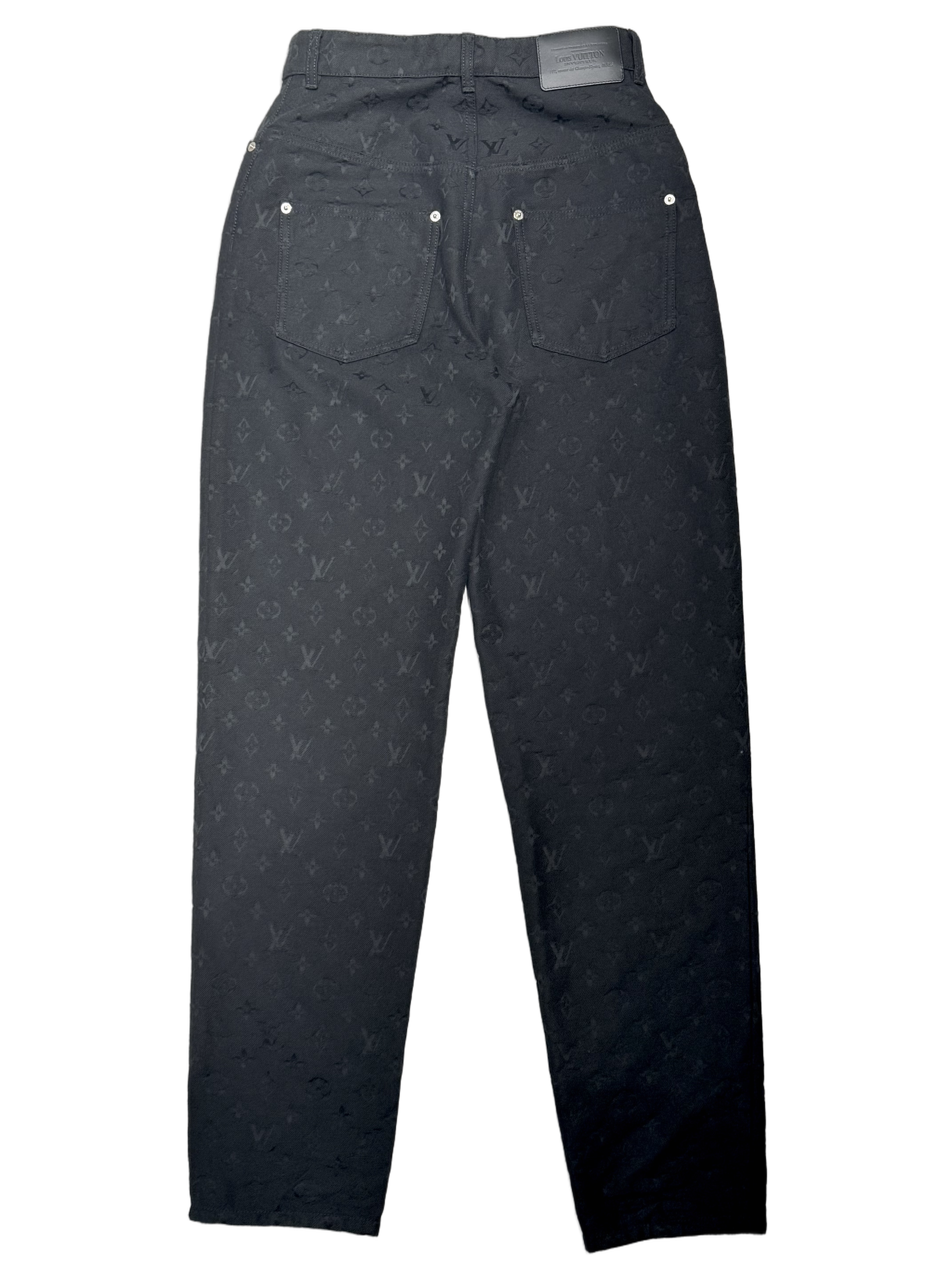 LOUIS VUITTON - All Over Monogram Jacquard Denim Pants - BLACK 36