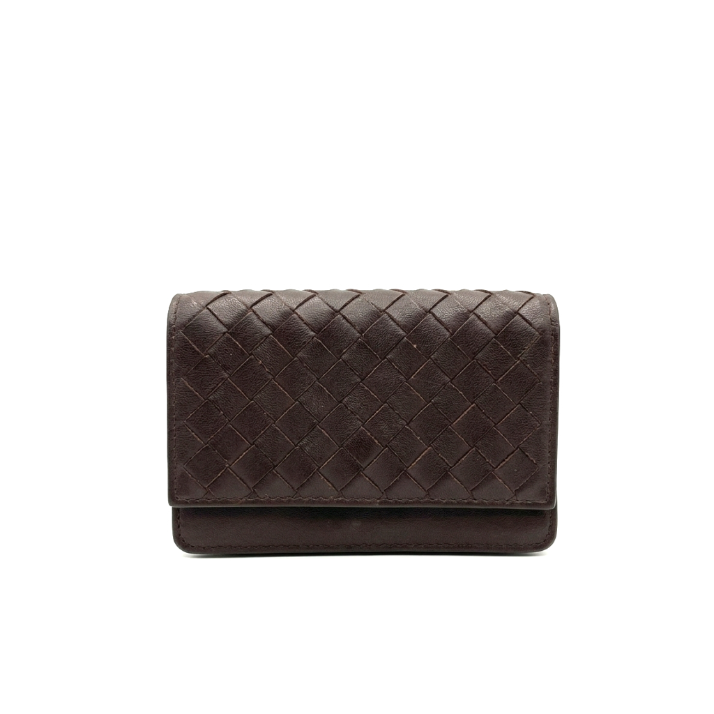 BOTTEGA VENETA - Intrecciato Business Card Case - BROWN