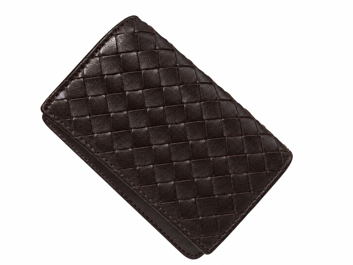 BOTTEGA VENETA - Intrecciato Business Card Case - BROWN